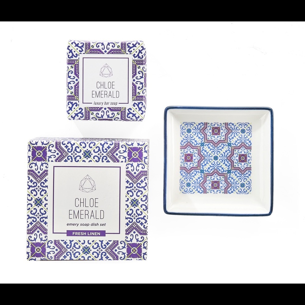 Chole Emerald Emery Soap Dish Set